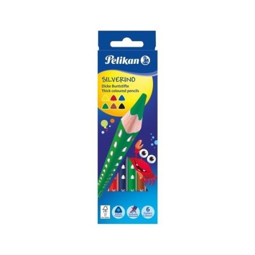 PELIKAN SILVERINO SZÍNESCERUZA  6 SZÍN 1CS