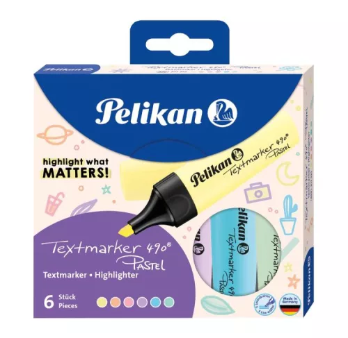 PELIKAN SZÖVEGKIEMELŐ FILC PASZTEL 6DB 1CS