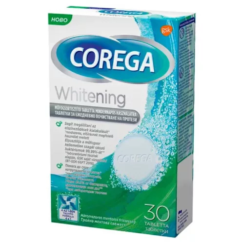 COREGA MŰFOGSOR TISZTÍTÓ TABLETTA WHITENING 30DB