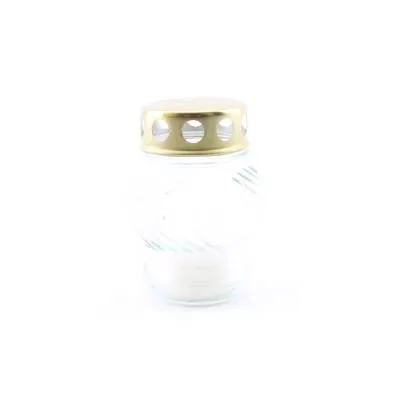 MÉCSES ÜVEG LA-72 FÉM TETŐ FEHÉR 10CM 25G 1DB