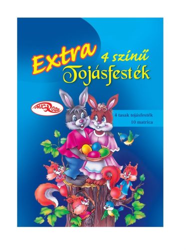 (HÚSV) EXTRA TOJÁSFESTÉK 4 SZÍNŰ 10 MATRICA KÉK 9,2G