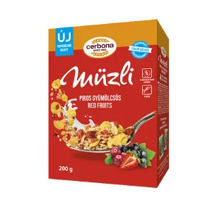 CERBONA MÜZLI PIROS GYÜMÖLCS DOBOZOS 200G