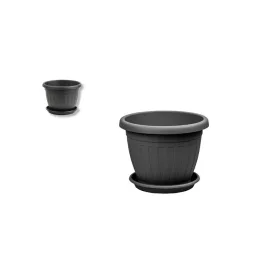 VENECIA VIRÁGCSERÉP+ALÁTÉT ANTRACIT 12CM 1DB