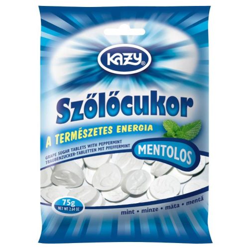 KAZY SZŐLŐCUKOR BORSMENTÁS 75G