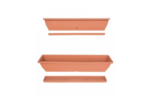 VIRÁGLÁDA+ALÁTÉT TERRACOTTA 80CM 16L 1DB