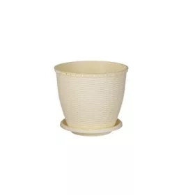 CSERÉP+ALÁTÉT RATTAN KRÉM 9L 1DB