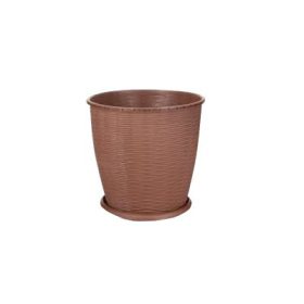 CSERÉP+ALÁTÉT RATTAN BARNA 16L 1DB