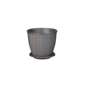 CSERÉP+ALÁTÉT RATTAN SZÜRKE 6L 1DB