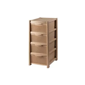 SZEKRÉNY 4FIÓKOS RATTAN KRÉM 1DB