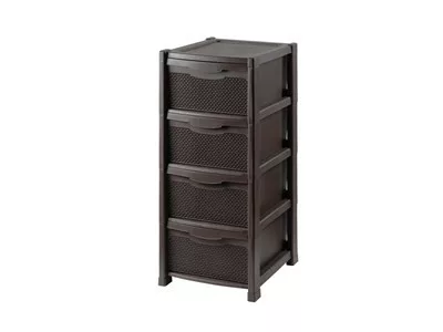 SZEKRÉNY 4FIÓKOS RATTAN BARNA 1DB