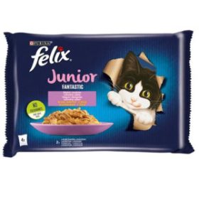   FELIX FANTASTIC JUNIOR MACSKAELEDEL CSIRKE LAZAC ASZPIKBAN 4X85G