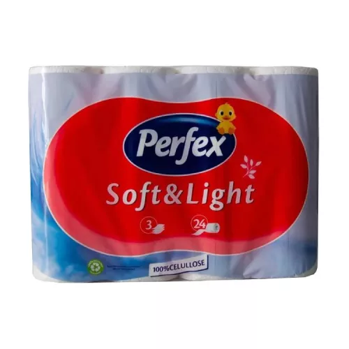PERFEX SOFT&LIGHT WC PAPÍR 3RÉTEGŰ 24TEK