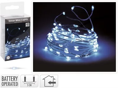 (KAR) KARÁCSONYI FÉNYHUZAL FEHÉR 40LED AX9701020 1DB