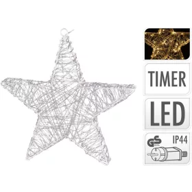 (KAR) KARÁCSONYI CSILLAGDíSZ 30LED FEHÉR FÉNYŰ 30CM 1DB