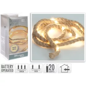 FÜZÉR KÖTÉL WHARMWHITE 20LED 2M 1DB