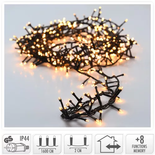 (KAR) KARÁCSONYI FÜZÉR KÜLTÉRI 800LED 16+3M WARMWHITE 1DB