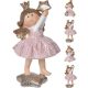 (KAR) KARÁCSONYI ANGYAL RÓZSSZÍN-ARANY 12CM 1DB