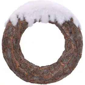 (KAR) KARÁCSONYI KOSZORÚ KÉREG+SZŐRME 31CM 1DB