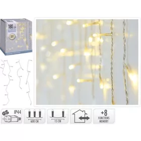 (KAR) KARÁCSONYI JÉGCSAP KÜLTÉRI 180LED 6M WARMEHITE 1DB