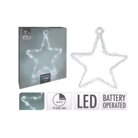   (KAR) KARÁCSONYI CSILLAGDíSZ 19LED FEHÉR FÉNYŰ 21CM  1DB