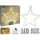 (KAR) KARÁCSONYI CSILLAGDíSZ 19LED FEHÉR FÉNYŰ 21CM  1DB
