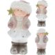 (KAR) KARÁCSONYI FIGURA FIÚ-LÁNY RÓZSA 16CM   1DB