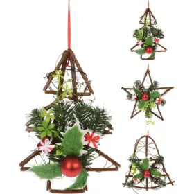 (KAR) KARÁCSONYI ABLAKDÍSZ PIROS 25CM 3FÉLE 1DB