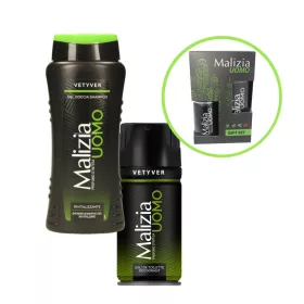   MALIZIA DÍSZDOBOZ UOMO BIPACK FÉRFI VETYVER TUSFÜRDŐ 250ML+DEO 150ML 1CS