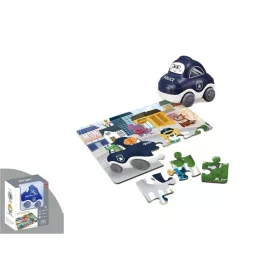 BÉBI RENDŐRAUTÓ+PUZZLE 12X15CM DOBOZBAN JA0620 1DB