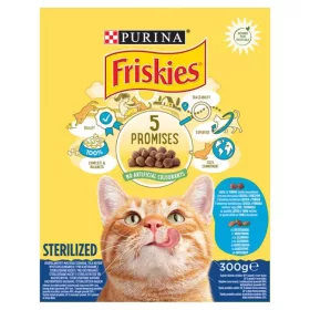 FRISKIES STERIL MACSKAELEDEL SZÁRAZ LAZAC ZÖLDSÉG 300G