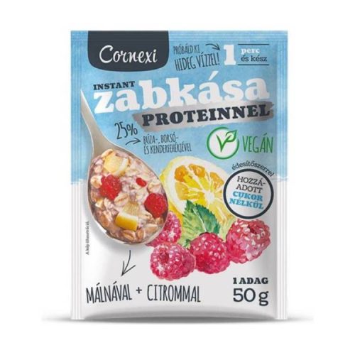 CORNEXI ZABKÁSA PROTEINES HOZZÁADOTT CUKOR NÉLKÜL MÁLNA CITROM 50G