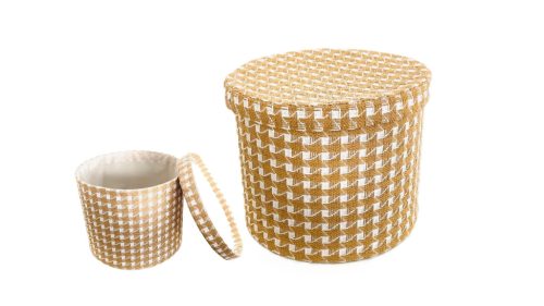 DOBOZ TEXTIL HENGER KOCKÁS 55-LF-112/L D30XH24CM 1DB