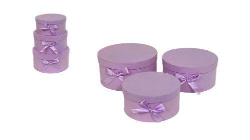PAPÍRDOBOZ SZETT/3 AJÁNDÉK-VIRÁG 100-20/LILA D20XH10CM 1DB