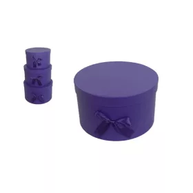   PAPÍRDOBOZ SZETT/3 AJÁNDÉK-VIRÁG 100-25/LILA D15XH8CM 1DB