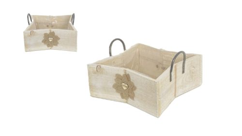KASPÓ FA BARNA VIRÁG MASNIS 232-W-211/L 24,5X24,5XH10,5CM 1DB