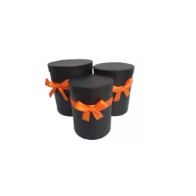   PAPÍRDOBOZ AJÁNDÉK-VIRÁG SZETT/3 100-40/FEKETE D21XH24CM 1DB