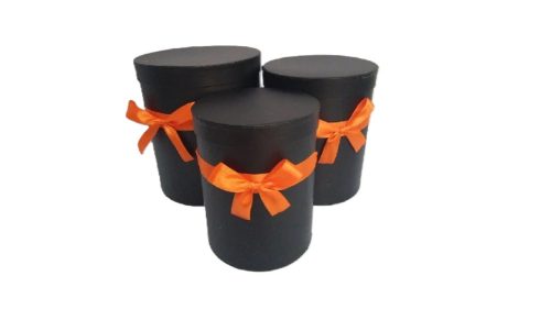 PAPÍRDOBOZ AJÁNDÉK-VIRÁG SZETT/3 100-40/FEKETE D21XH24CM 1DB