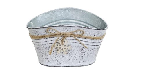 KASPÓ BÁDOG DOMBORÚ HÓPIHE FADEKORRAL 140-B-22-12 18X11XH9/11CM 1DB