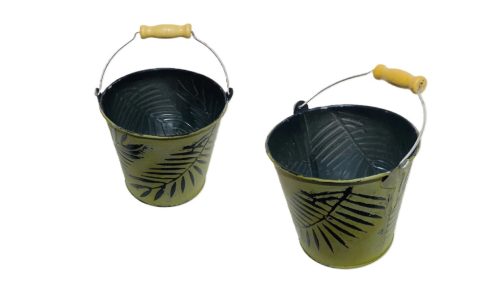 KASPÓ BÁDOG FANYELES TRÓPUSI ZÖLD 140-B-112 D14XH12CM 1DB