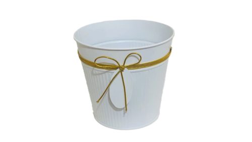 KASPÓ BÁDOG FEHÉR LOGÓVAL 140-B-102/M D16,5XH15CM 1DB