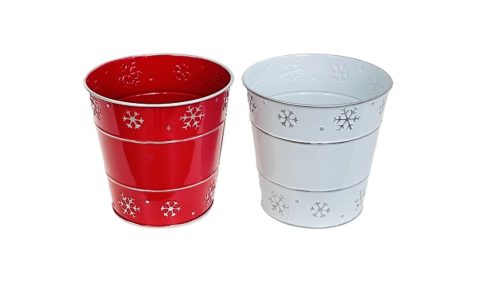 KASPÓ BÁDOG FEHÉR PIROS MIX HÓPIHÉS 140-B-22-08/M D15/11XH14,5CM 80/2 1DB