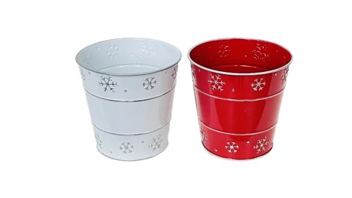 KASPÓ BÁDOG FEHÉR PIROS MIX HÓPIHÉS 140-B-22-08/S D13/9XH13CM 120/2