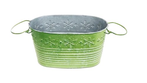 KASPÓ BÁDOG OVÁL ZÖLD 140-B-22-61 20X11XH10,5CM 1DB
