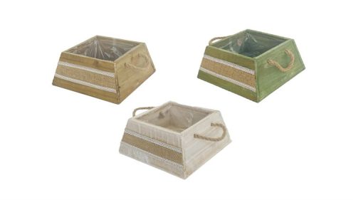 KASPÓ FA TÁSKA CSIPKÉS MASNIS 232-W-220 20/25,5X20/25,5XH12CM 3/24 1DB