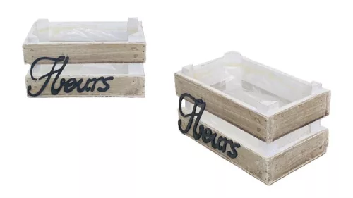 VIRÁGLÁDA MINI FLEURS FELIRATTAL 140-W-500/M 27X17,5XH11,5/12,5CM 1DB