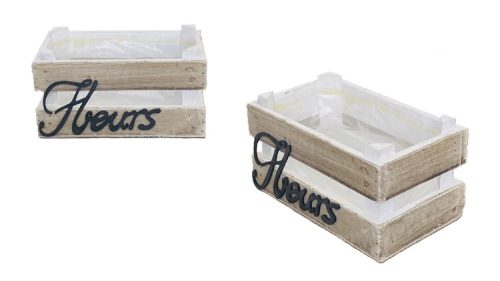 VIRÁGLÁDA MINI FLEURS FELIRATTAL 140-W-500/S 22X12,5XH10,5/H11,5CM 1DB