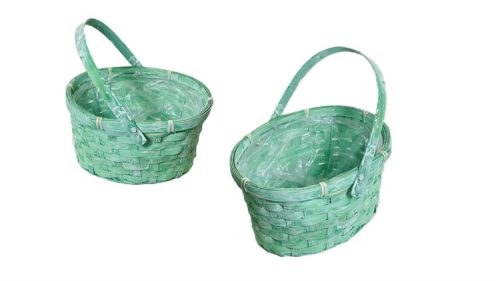 KOSÁR FONOTT ZÖLD OVÁLIS LF 66-25-A/ZÖLD 19X16XH11/21CM 1DB