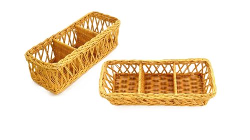TÁROLÓ RATTAN 3 FAKKOS SÁRGA 38-11 32X13XH10CM 1DB