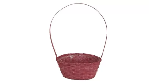 FLORENTIN BAMBUSZ OVÁL ANTIKOLT PIROS 66-2-A/30X22X13/49CM 1DB