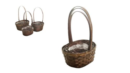 FLORENTIN BAMBUSZ OVÁL BARNA S/3 47-471/24X20X11CM/36CM 1DB